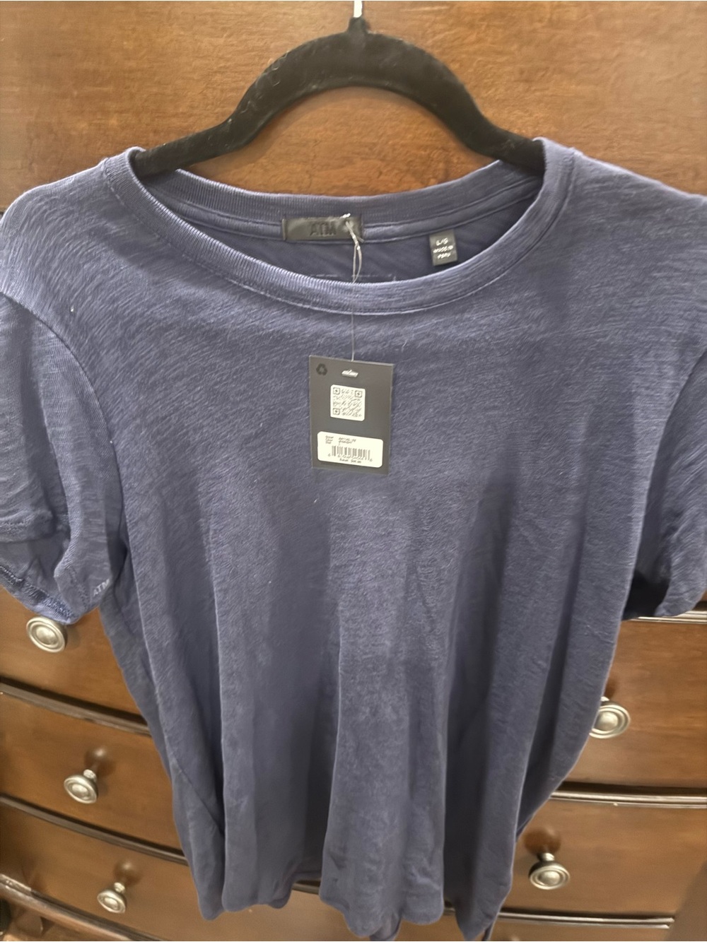 Men’s ATM Anthony Thomas Melillo Navy Short Sleeve Crewneck T-Shirt size Large